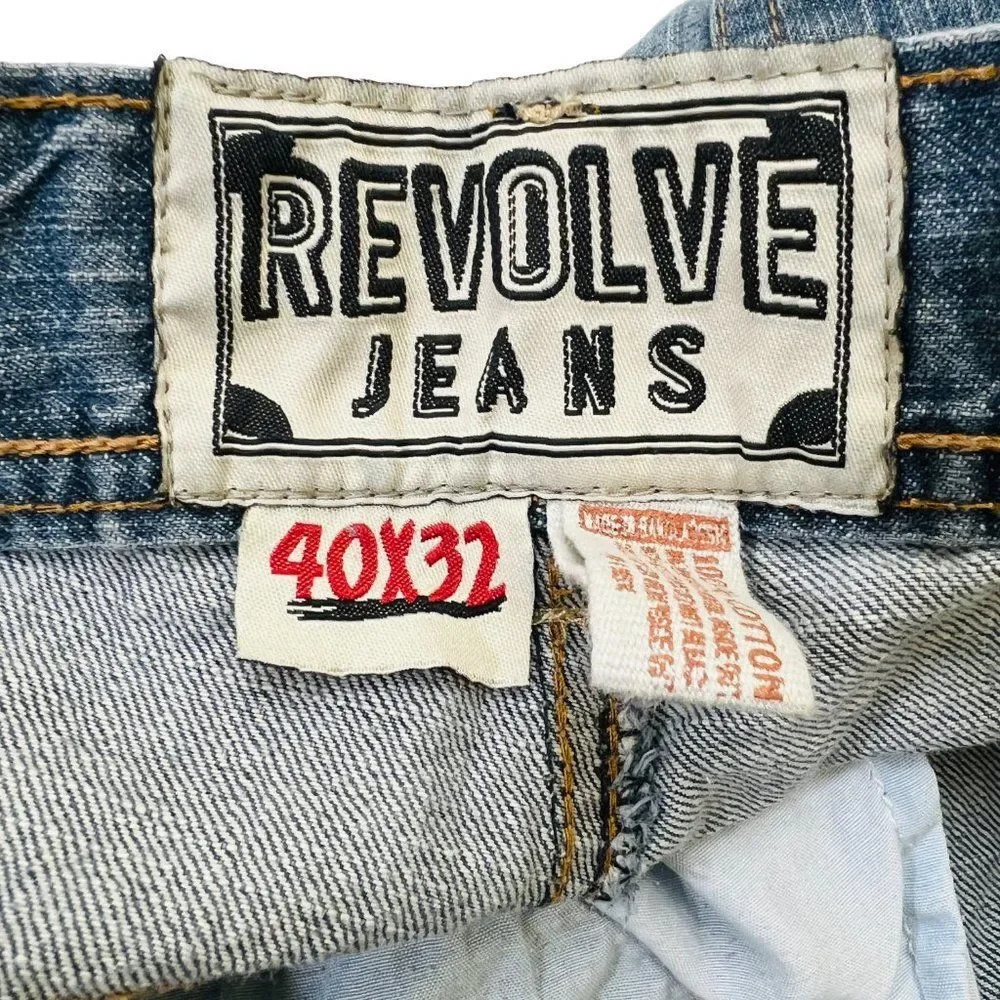 Mens Revolve Distressed Light Wash Jeans Size 40 X 32 - Picture 10 of 16